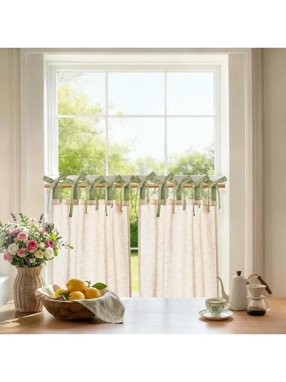 Linen Kitchen Tier Curtains 24